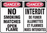 DANGER-NO SMOKING MATCHES OPEN FLAMES (BILINGUAL FRENCH)