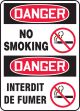 DANGER-NO SMOKING (BILINGUAL FRENCH)