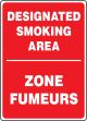 DESIGNATED SMOKING AREA (BILINGUAL FRENCH)