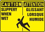 CAUTION SLIPPERY WHEN WET (BILINGUAL FRENCH)
