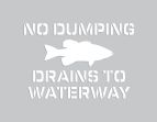 No dumping (fish pictogram) drains to waterway