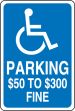 (MISSOURI) PARKING $50 TO $300 FINE (W/ HANDICAP SYMBOL)
