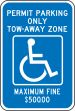 (GEORGIA - METRO ATLANTA) PERMIT PARKING ONLY TOW-AWAY ZONE MAXIMUM FINE $50000 (W/GRAPHIC)