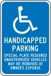 (MASSACHUSETTS) HANDICAPPED PARKING SPECIAL PLATE REQUIRED UNAUTHORIZED VEHICLES MAY BE REMOVED AT OWNER'S EXPENSE (W/GRAPHIC)