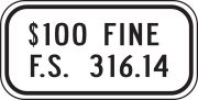 (FLORIDA) $100 FINE F.S. 316.14