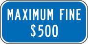 MAXIMUM FINE $500