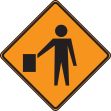 FLAGGER AHEAD SYMBOL