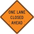 ONE LANE CLOSED AHEAD