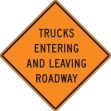 TRUCKS ENTERING AND LEAVING ROADWAY