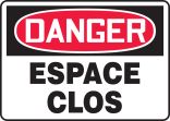 DANGER ESPACE CLOS