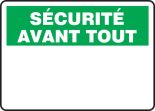 SÉCURITÉ ABOARD BLANK (BILINGUAL FRENCH)