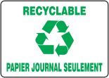 RECYCLABLE PAPIER JOURNAL SEULEMENT (FRENCH)