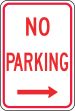 NO PARKING ------>