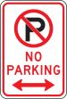 (NO PARKING SYMBOL) NO PARKING <----->