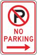 (NO PARKING SYMBOL) NO PARKING ----->
