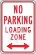 NO PARKING LOADING ZONE <--->