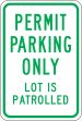 PERMIT PARKING ONLY LOT IS PATROLLED