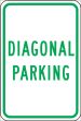 Traffic Sign, Legend: DIAGONAL PARKING