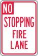 NO STOPPING FIRE LANE