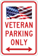 Parking Sign: Veteran Parking Only (Double Arrow)