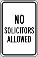 Traffic Sign, Legend: NO SOLICITORS ALLOWED