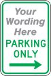 ___ PARKING ONLY ---->