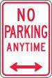 NO PARKING ANYTIME <------>