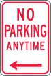 NO PARKING ANYTIME <------