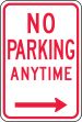 NO PARKING ANYTIME ----->
