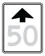 Traffic Sign, Legend: (ARROW UP WITH SPEED NUMBER)