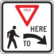 YIELD HERE TO PEDESTRIANS (RIGHT ARROW AND GRAPHICS)