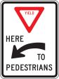 YIELD HERE TO PEDESTRIANS (LEFT ARROW)