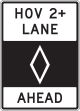 HOV 2+ LANE AHEAD