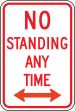 NO STANDING ANY TIME (DOUBLE ARROW)