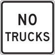 Traffic Sign, Legend: NO TRUCKS