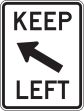 KEEP LEFT (ARROW ANGLED UP LEFT)