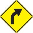 (RIGHT CURVE ARROW PICTORIAL)