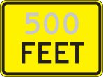 Traffic Sign, Legend: ____ FEET