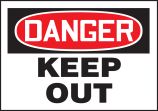 Safety Label, Header: DANGER, Legend: KEEP OUT