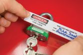 Lockout Tagout , Legend: <BR>PADLOCK OVER-LAMINATE LABEL - CHOOSE DANGER MESSAGE