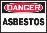 Safety Label, Header: DANGER, Legend: ASBESTOS