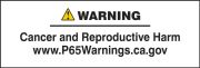 Prop 65 Consumer Product Exposure Label: Cancer And Reproductive Harm