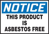 THIS PRODUCT IS ASBESTOS FREE
