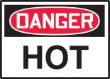 Safety Label, Header: DANGER, Legend: DANGER HOT