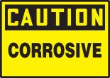 Safety Label, Header: CAUTION, Legend: CORROSIVE