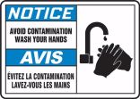 NOTICE AVOID CONTAMINATION WASH YOUR HANDS (BILINGUAL FRENCH - AVIS ÉVITEZ LA CONTAMINATION LAVEZ-VOUS LES MAINS)
