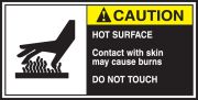HOT SURFACE CONTACT WITH SKIN MAY CAUSE BURNS DO NOT TOUCH (W/GRAPHIC)