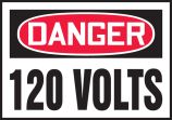 Safety Label, Header: DANGER, Legend: 120 VOLTS