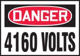 Safety Label, Header: DANGER, Legend: 4160 VOLTS