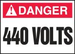 Safety Label, Header: DANGER, Legend: 440 VOLTS